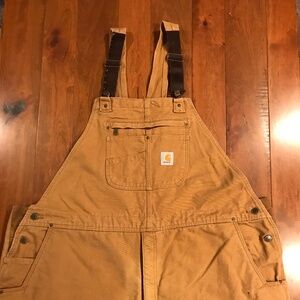 CARHARTT OVERALLS MENS 104031 BRN BROWN INSULATED LOOSE FIT WASHED DUCK 4XLR